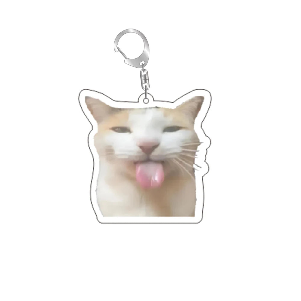 Funny Cat Memes Series Keychain Student Gift Bag Lanyard Women's Bag Pendant Keychain Cute Things Cheap Gift For Best Friends Econic Blanks